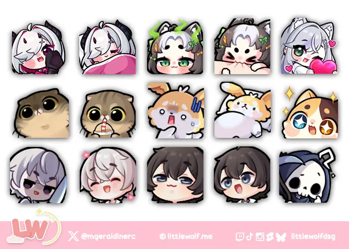 Little Wolf Studio Chibi Style Emotes Commission