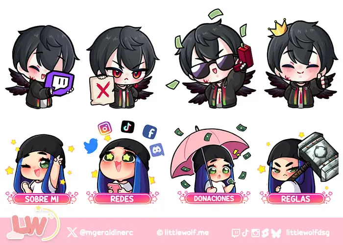 Little Wolf Studio Twitch Panels Commission