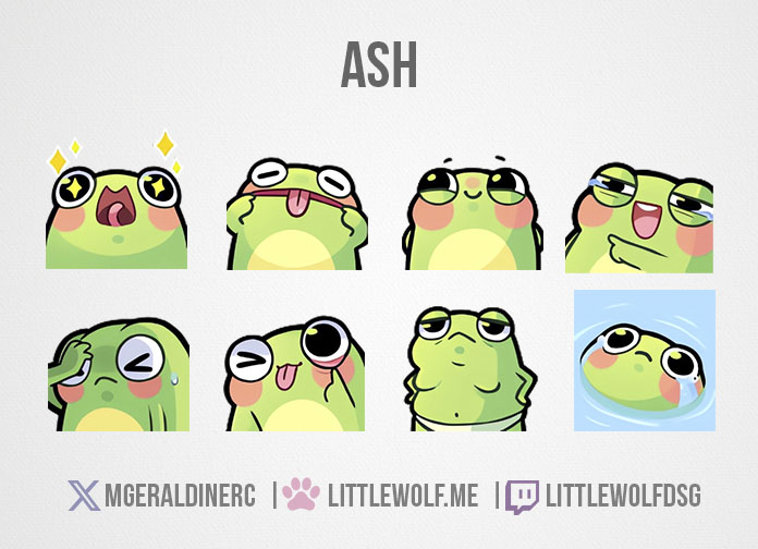 Custom Emotes Commission for Vtuber Ash