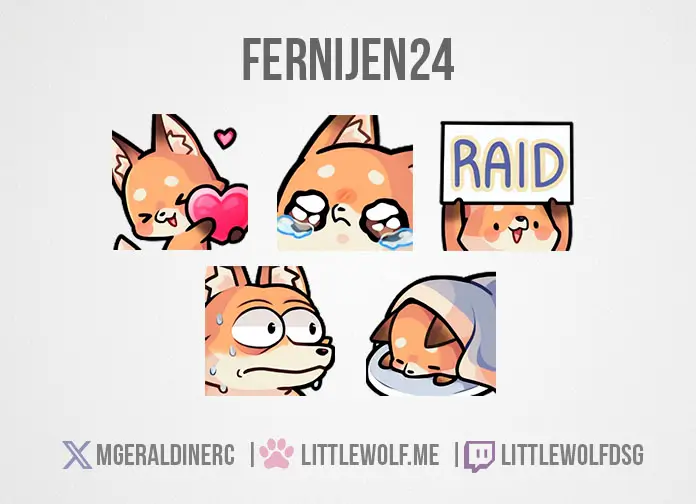 Custom Emotes Commission for Streamer Fernijen24