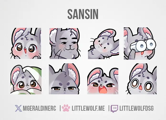 Custom Emotes Commission for Vtuber Sansin