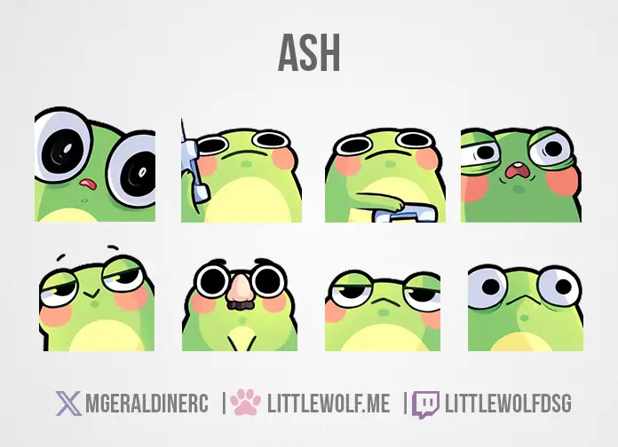 Custom Emotes Commission for Vtuber Ash