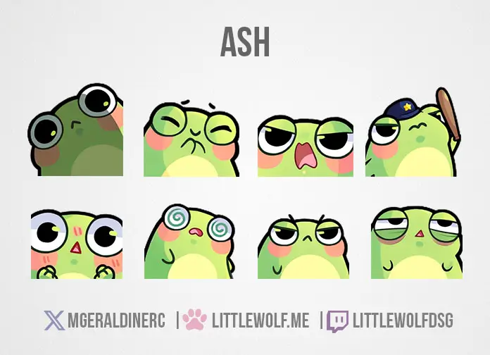 Custom Emotes Commission for Vtuber Ash
