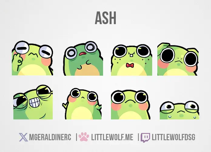 Custom Emotes Commission for Vtuber Ash
