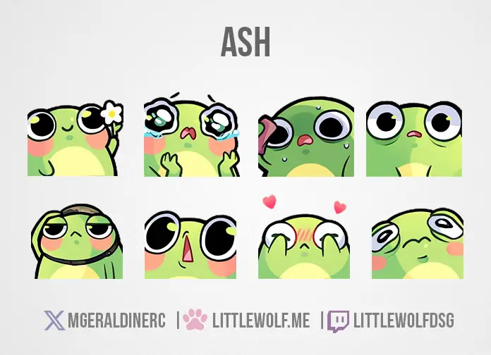 Custom Emotes Commission for Vtuber Ash
