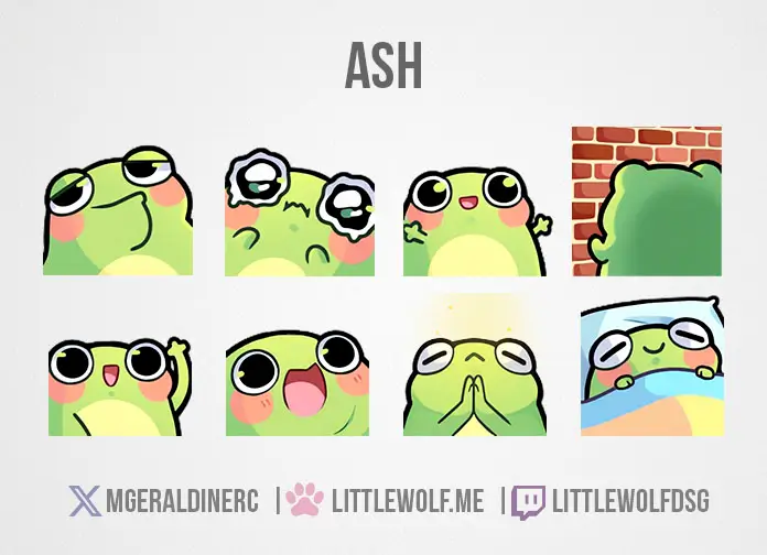 Custom Emotes Commission for Vtuber Ash