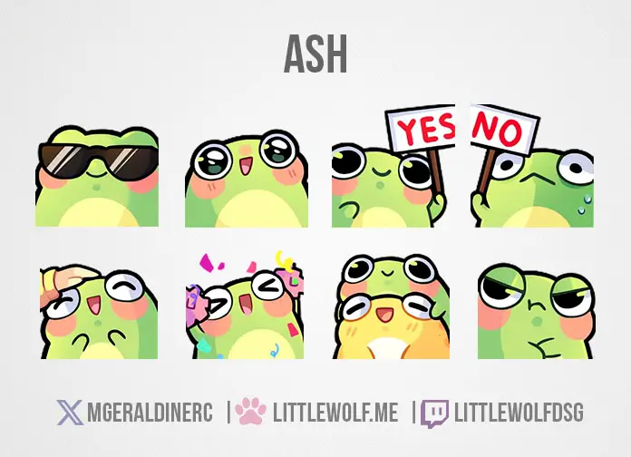 Custom Emotes Commission for Vtuber Ash