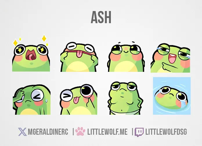 Custom Emotes Commission for Vtuber Ash