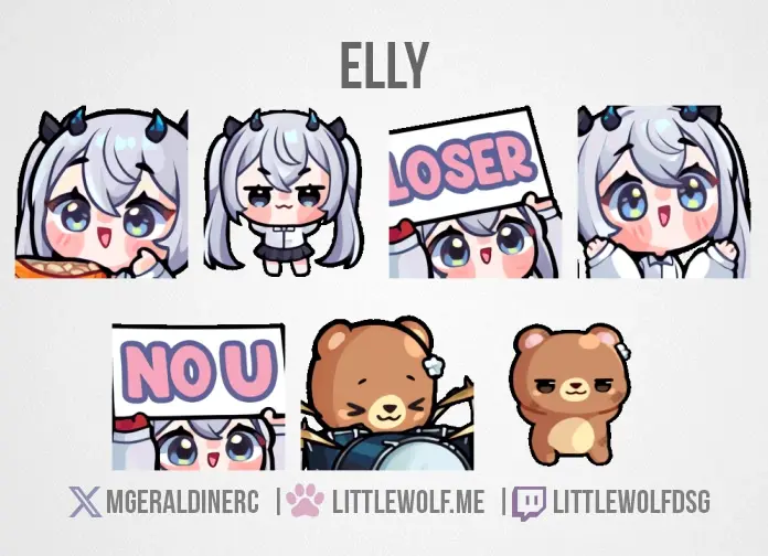 Custom Animated Emotes Commission for Vtuber Elly