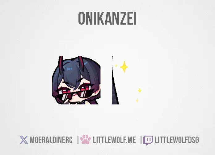 Custom Animated Emotes Commission for Vtuber Onikanzei