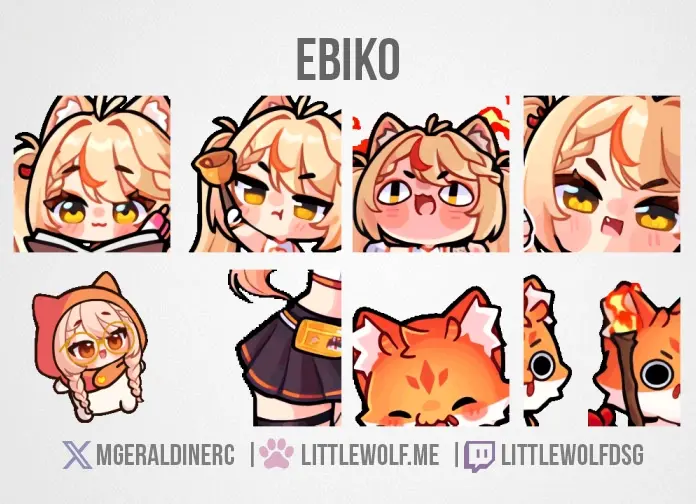Custom Animated Emotes Commission for Vtuber Ebiko