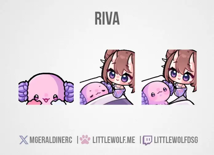 Custom Animated Emotes Commission for Vtuber Riva
