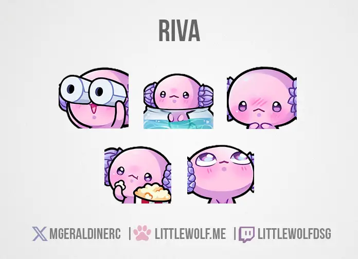 Custom Emotes Commission for Vtuber Riva