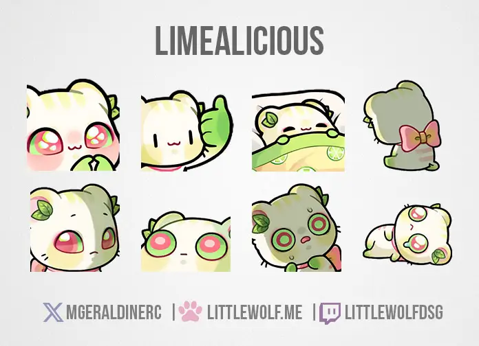 Custom Emotes Commission for Vtuber Limealicious