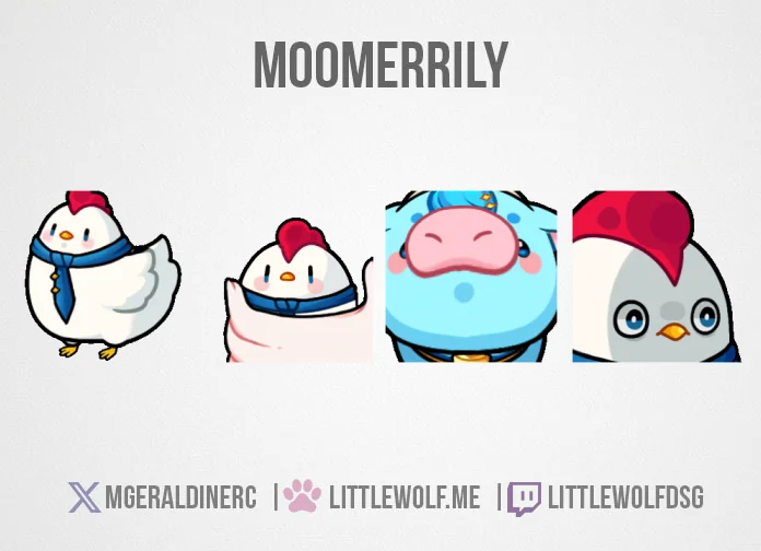 Custom Animated Emotes Commission for Vtuber Moomerrily